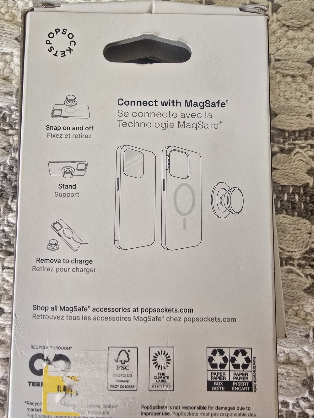 PopSocket Magnetic Phone Grip & Stand in White - Picture 3 of 3